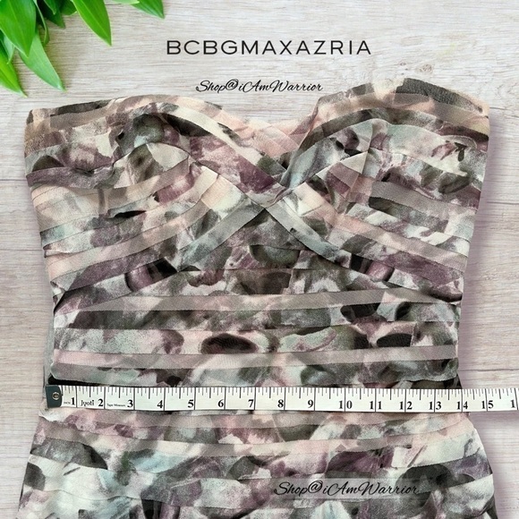 BCBGMaxAzria celeb favorite floral tiered tulle strapless gown *Shop@iamwarrior - Picture 10 of 16
